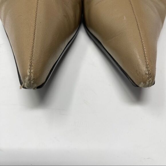 ALDO Boots High Heel Boots Mid Calf 
Tan Pointed Toe Quality Leather Size 7.5 38 - Picture 4 of 9